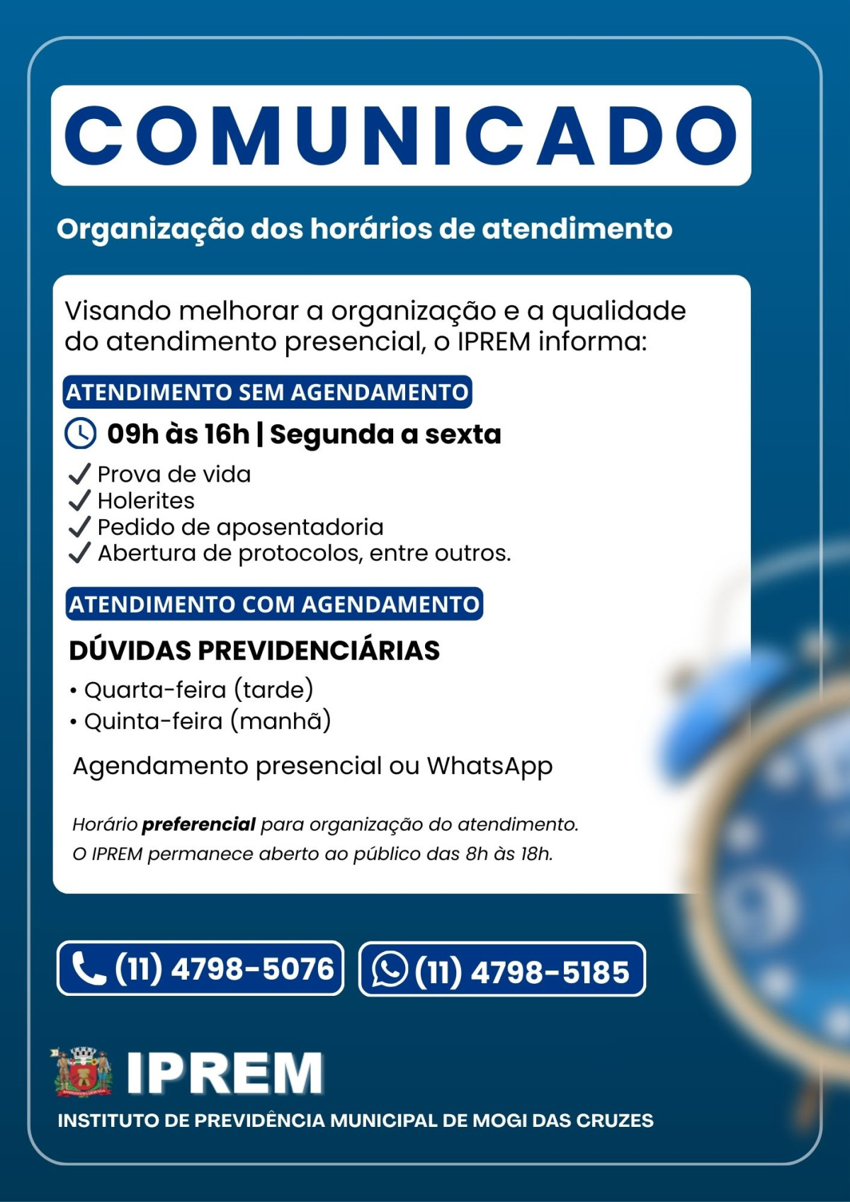 comunicado-organizacao-dos-horarios-de-atendimento-iprem